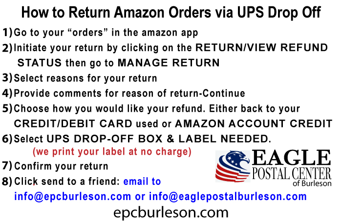 Amazon Returns Eagle Postal Instructions